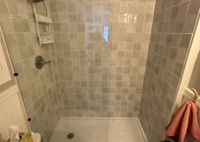 New walk-in shower.